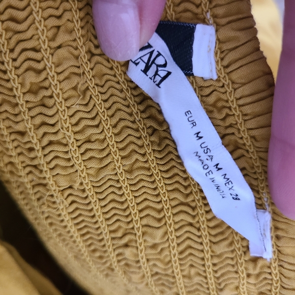 Zara Mustard Yellow Cut Out Button Up Midi Dress - Picture 3 of 9